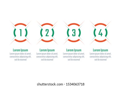 four steps information template. infographic template with four options