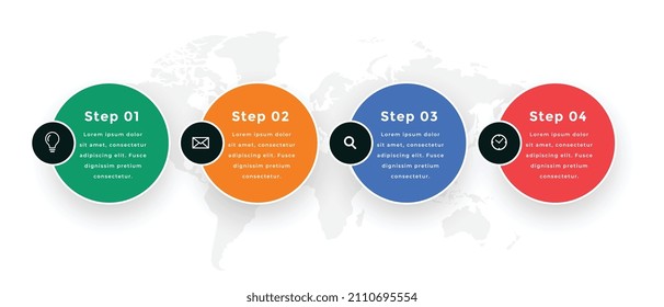 four steps modern infographic business workflow template
