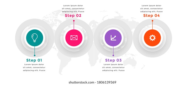 four steps modern infographic circular template design