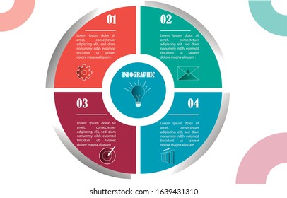 Four steps modern infographic template Free Vector