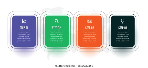 Vier Stufen, moderne Infografik-Vorlage