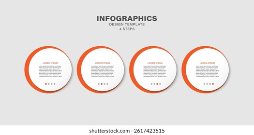 Four steps or options infographics design template. Minimalistic vector design with text
