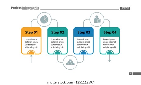 Four Steps Process Chart Slide Template Stock Vector (Royalty Free ...