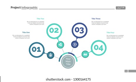 Four Steps Process Chart Slide Template Stock Vector (royalty Free 