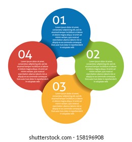 Four steps process - design element. Vector. 