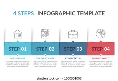 Four steps process diagram, infographic template for web, business, presentations, vector eps10 illustration