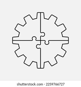 Four steps puzzle diagram infographic. Business, idea, flow concept. Template silhouette head for 4 options, parts, processes. Jigsaw timeline info graphic. Can be used for process, presentation