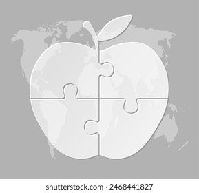 Four steps puzzle diagram infographic. Business, idea, flow concept. Template apple for 4 options, parts, processes. Jigsaw info graphic. Can be used for process, presentation, layout, banner, graph