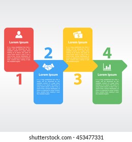 four steps sequence infographic layout concept vector illustration