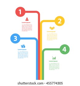 four steps sequence infographic layout concept vector illustration