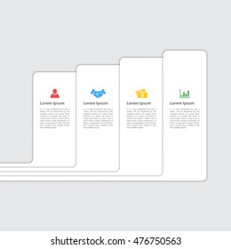 four steps sequence infographic layout concept vector illustration