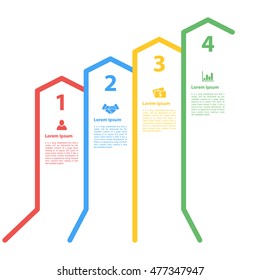 four steps sequence infographic layout concept vector illustration