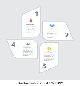 four steps sequence infographic layout concept vector illustration