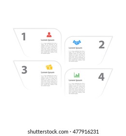 four steps sequence infographic layout concept vector illustration