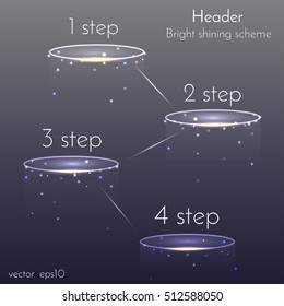 Four steps shining scheme with place for text