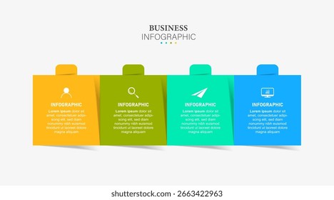 Four steps. Simple vector infographic template