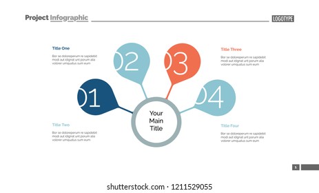 Four steps for success slide template. Business data. Graph, diagram. Creative concept for infographic, presentation, report. Can be used for topics like strategy, training, research