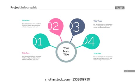 Four steps for success slide template. Business data. Graph, diagram. Creative concept for infographic, presentation, report. Can be used for topics like strategy, training, research