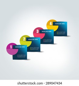 Four steps template. Numbered chart. Infographic element.