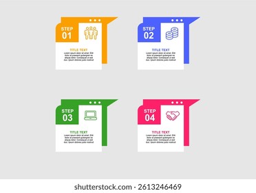 Four steps Timeline Infographics design template vector element 
