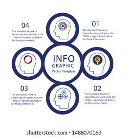 Four Steps Timeline Slide Template with white background