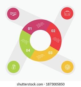 Four Steps with Vector Circle Infographics    . This infographics is very ideal for any business presentations