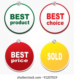 Four stickers. Vector.