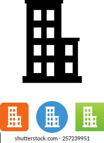 Four story building icon