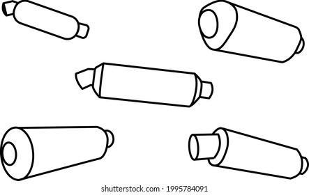 Four Stroke Motorcycle Exhaust Muffler Concept