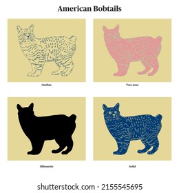 Four style cat vector image 