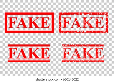 Four Style of Rubber Stamp - Fake, at Transparent Effect Background