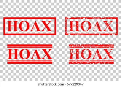 Four Style of Rubber Stamp - Hoax, at Transparent Effect Background