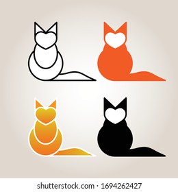 Four style vector icon fox