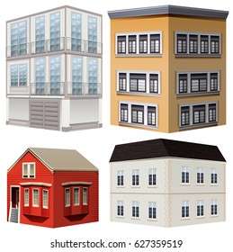 Cuatro estilos de edificios