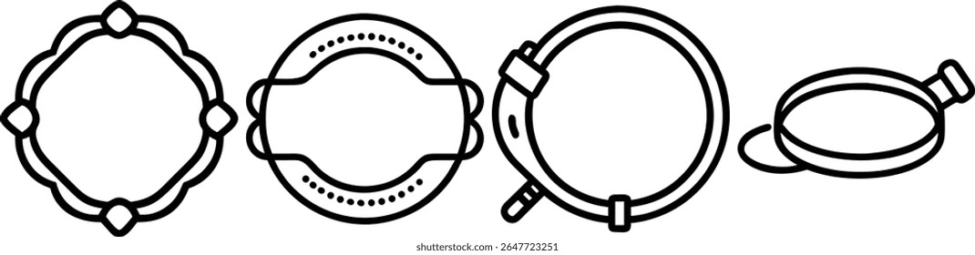 Cuatro marcos elegantes, perfectos para proyectos de diseño.