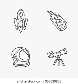 four stylish space icons