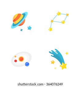 four stylish space icons