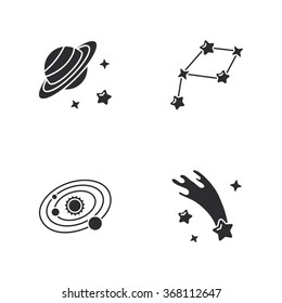 four stylish space icons