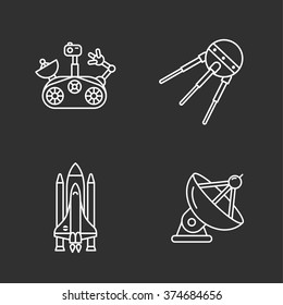 four stylish space icons