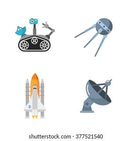 four stylish space icons