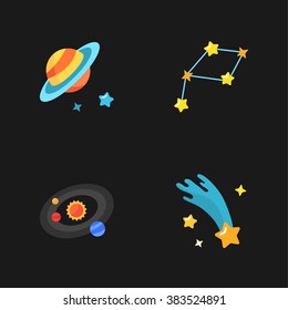 four stylish space icons