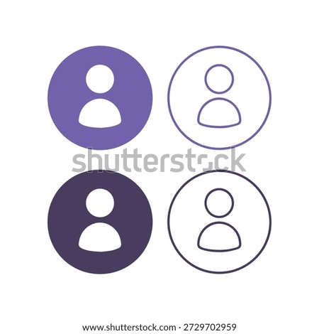 Four stylized avatar icons in circles for user profile interface design