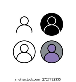 Four stylized avatar icons in circular frames with minimalist design