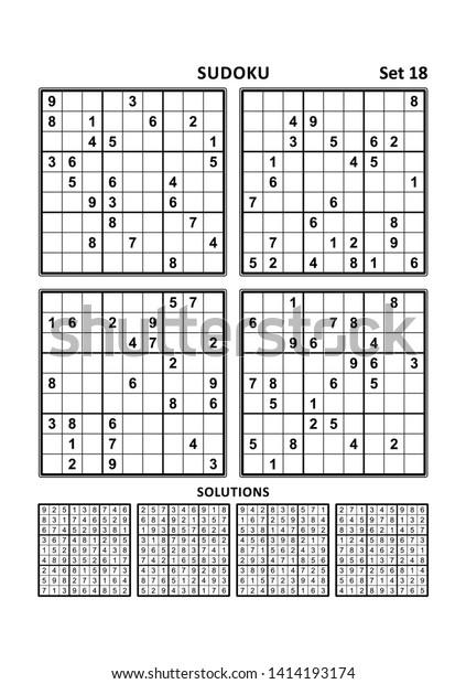 Four Sudoku Puzzles Comfortable Easy Yet Stock Vector (Royalty Free ...