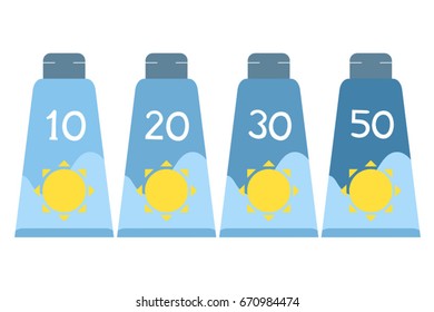 four sun protect bottles