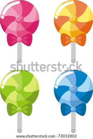 Four sweet lollipops