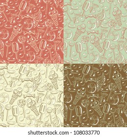 Four sweet seamless pattern