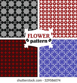 four symmetrical floral seamless pattern