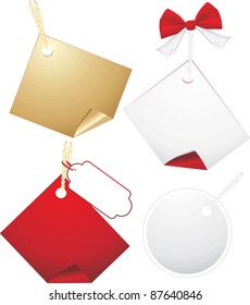 Four tags isolated on the white. Vector