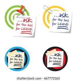 Four targets and and the words ask for the boss for leave